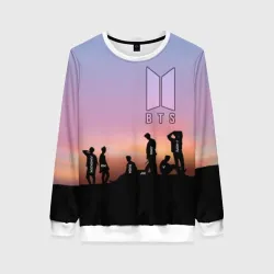 Женский свитшот 3D BTS on the Sunset