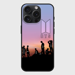 Чехол силиконовый для Apple iPhone 15 Pro матовый BTS on the Sunset