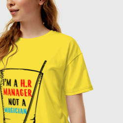 Женская футболка хлопок Oversize I'm HR manager not a magician - фото 2