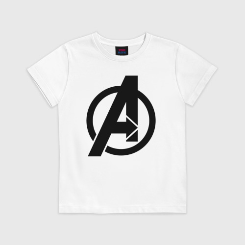 Детская футболка хлопок Avengers logo black Фото 01 Детская футболка хлопок Avengers logo black Фото 01