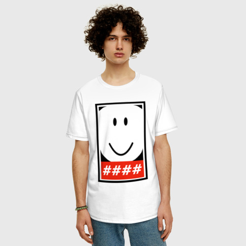 Мужская футболка хлопок Oversize Roblox Ruben Sim T-Shirt, цвет белый - фото 3