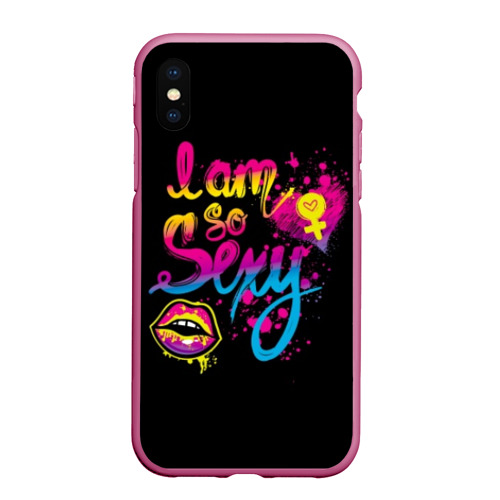 Чехол для iPhone XS Max матовый I'm so sexy, цвет малиновый