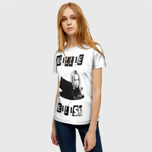 Женская футболка 3D с принтом Billie Eilish, фото на моделе #1
