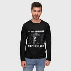 Мужской лонгслив 3D Be Kind to Animals - John Wick - фото 2