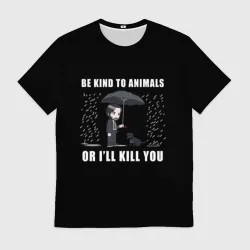 Мужская футболка 3D Be Kind to Animals - John Wick