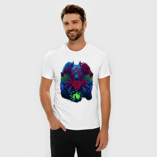 Мужская футболка хлопок Slim Hyper Beast, цвет белый - фото 3