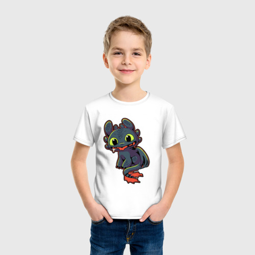Детская футболка хлопок Беззубик, цвет белый - фото 3