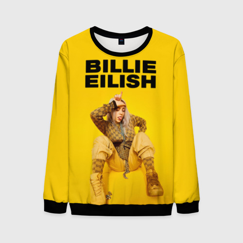 Мужской свитшот 3D Billie Eilish, цвет черный