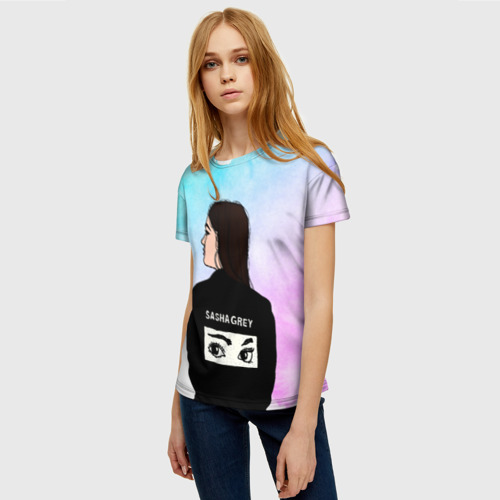 Женская футболка 3D Саша Грей art, цвет 3D печать - фото 3