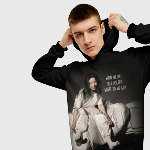 Мужская толстовка 3D Billie Eilish, цвет черный - фото 5