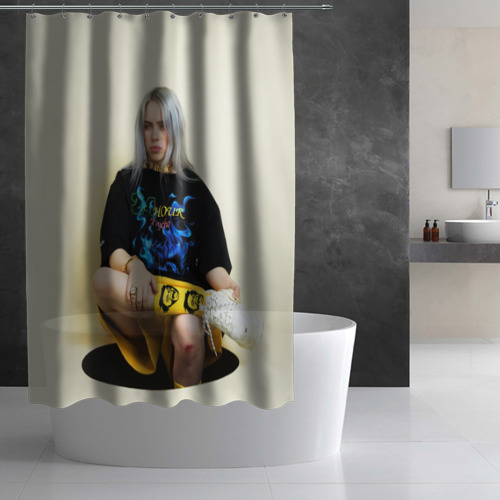Штора 3D для ванной Billie Eilish - фото 2