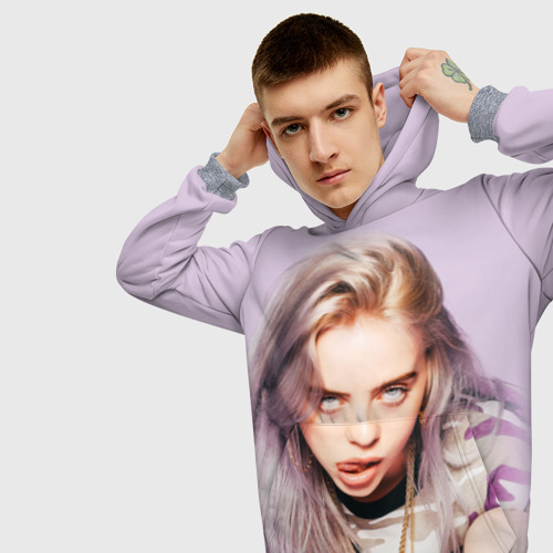 Мужская толстовка 3D Billie Eilish, цвет меланж - фото 5