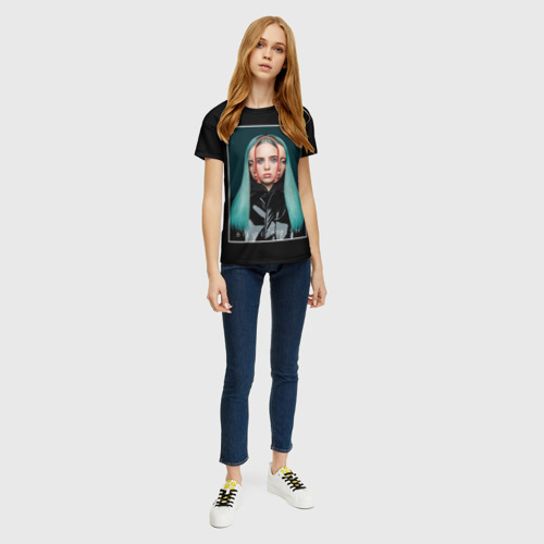 Женская футболка 3D Billie Eilish, цвет 3D печать - фото 5