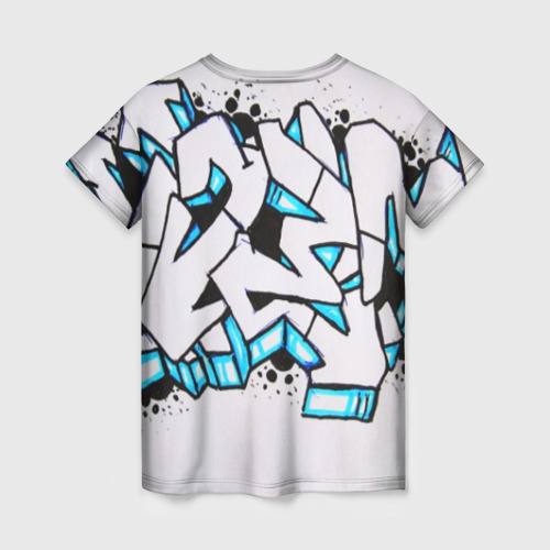 Женская футболка 3D с принтом Граффити, вид сзади #1