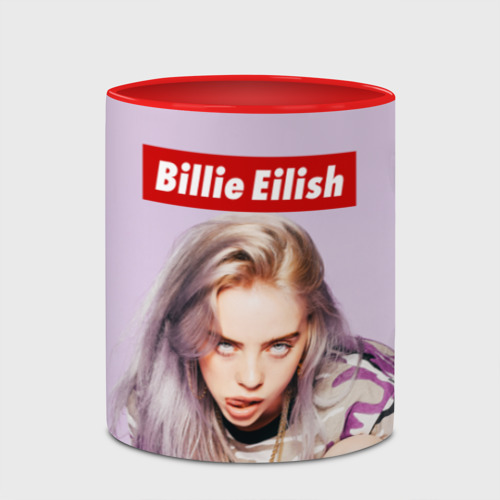 Кружка с полной запечаткой Billie Eilish, цвет белый + красный - фото 4