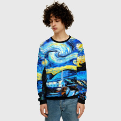 Мужской свитшот 3D Звездная ночь Ван Гог - фото 2
