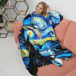 Плед с рукавами Звездная ночь Ван Гог - фото 2