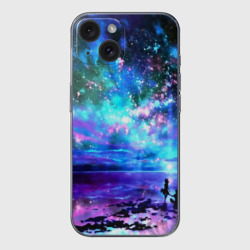 Чехол для iPhone 15 силиконовый с защитой камеры Романтика