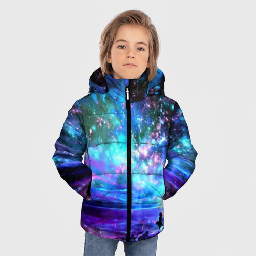 Зимняя куртка для мальчиков 3D с принтом Романтика, фото на моделе #1