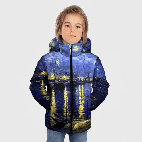 Зимняя куртка для мальчиков 3D Морской причал, цвет черный - фото 3