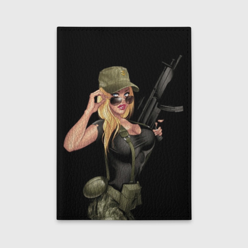 Обложка для автодокументов Sexy army girl, цвет черный