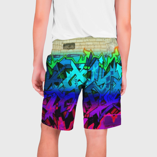 Мужские шорты 3D graffiti neon, цвет 3D печать - фото 2