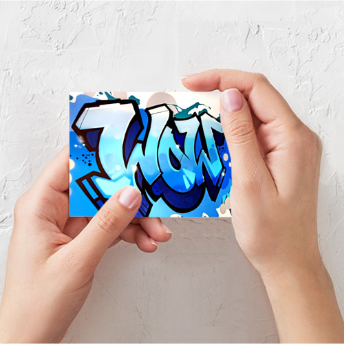 Поздравительная открытка Wow graffiti, цвет белый - фото 3