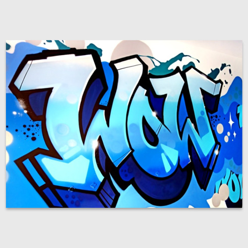 Поздравительная открытка Wow graffiti, цвет белый