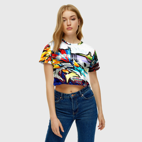 Женская футболка Crop-top 3D Я художник, цвет 3D печать - фото 3