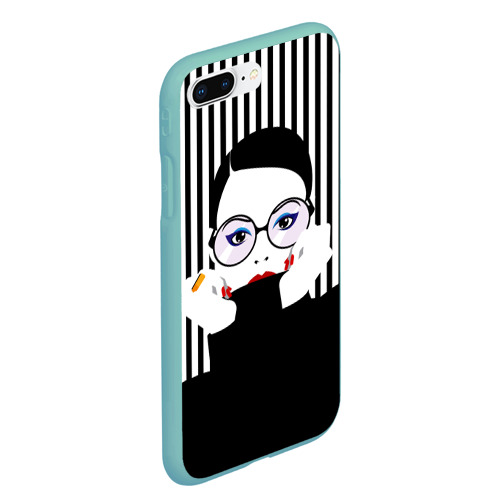 Чехол для iPhone 7Plus/8 Plus матовый Fashion girl, цвет мятный - фото 3