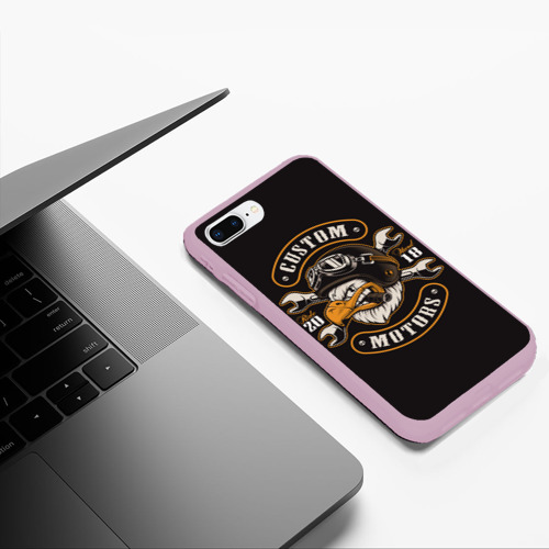 Чехол для iPhone 7Plus/8 Plus матовый American eagle with cigar, цвет розовый - фото 5