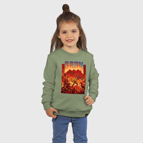 Детский свитшот хлопок Doom, цвет авокадо - фото 3