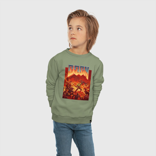 Детский свитшот хлопок Doom, цвет авокадо - фото 5
