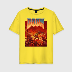 Женская футболка хлопок Oversize Doom