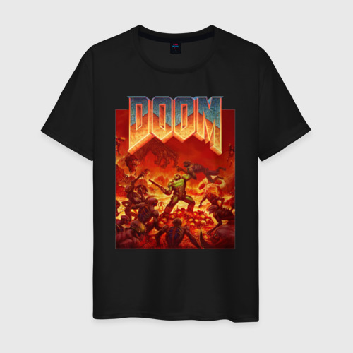 Мужская футболка хлопок Doom, цвет черный