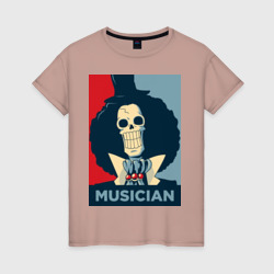 Женская футболка хлопок Soul king - the musician