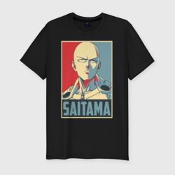 Сайтама – Мужская футболка хлопок Slim с принтом купить