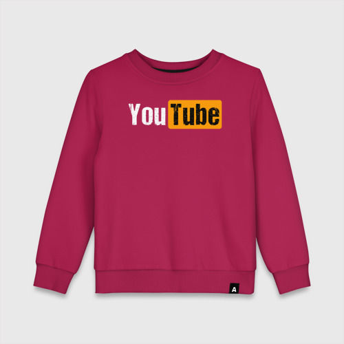 Детский свитшот хлопок YouTube, цвет маджента