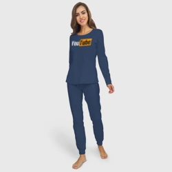 Женская пижама с лонгсливом хлопок YouTube - фото 2