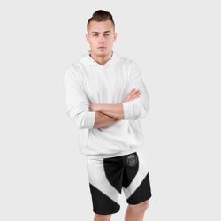 Шорты с принтом Штаны PSG для мужчины, вид на модели спереди №4. Цвет основы: белый
