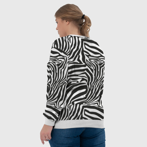 Женский свитшот 3D Полосы шкура зебры, цвет 3D печать - фото 7