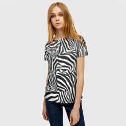 Женская футболка 3D Полосы шкура зебры - фото 2