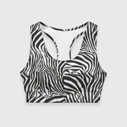 Женский спортивный топ 3D Полосы зебры