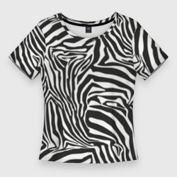 Женская футболка 3D Slim Полосы зебры