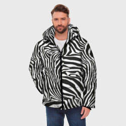 Мужская зимняя куртка 3D Полосы шкура зебры - фото 2
