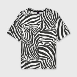 Женская футболка oversize 3D Полосы шкура зебры