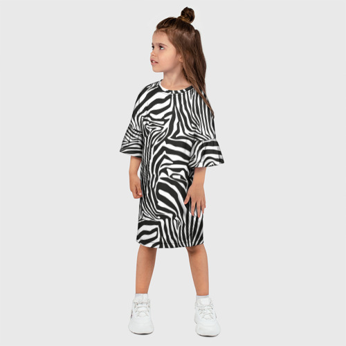 Детское платье 3D Полосы шкура зебры, цвет 3D печать - фото 3