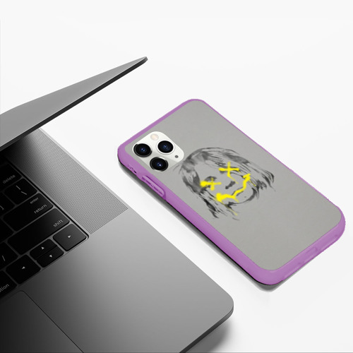 Чехол для iPhone 11 Pro Max матовый Курт Кобейн, цвет фиолетовый - фото 5