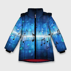 Зимняя куртка для девочек 3D Абстракция музыка