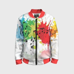 Детский бомбер 3D Ноты color